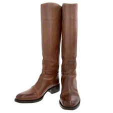 SARTORE Leather Jockey Boots Long Boots 35 1/2 Brown Women USED