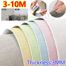 Paintable Linen Wallpaper Thicken Self Adhesive Thermal Insulation Wall Sticker,