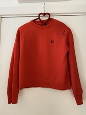 Fred Perry Amy Winehouse Women’s Red Sweatshirt Size 10 Heart Back piece Mod