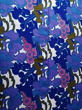 Vintage 1960s 70s Bold Retro Furnishing Fabric Psychedelic Hippy Floral Per M 