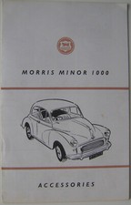 Morris Minor 1000 Accessories Original UK Sales Brochure No. AKD 1137 c 1960