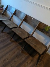 Vtg Antique Oak Folding Cinema