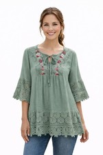 ladies Boho Cotton Tunic Top