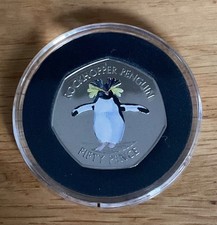 2017 Falkland Islands Error 50p Northern Rockhopper coin