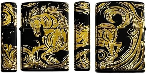 Zippo horse black gold - 5, sided