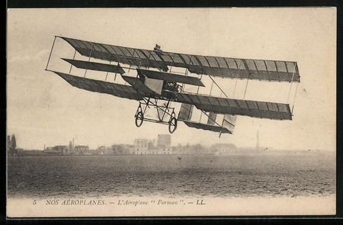 Postcard aéroplane farman - postcard, l'aéroplane