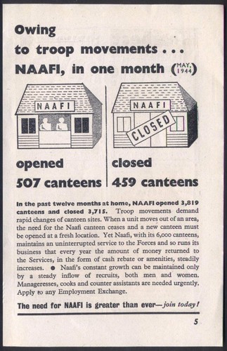 Naafi canteens wartime - naafi,