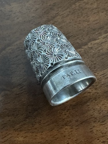 Vintage silver thimble with - vintage,