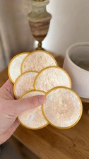 set of 6 vintage capiz shell