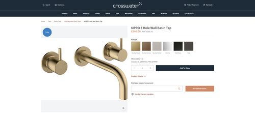 Crosswater mpro brushed brass - brushed,