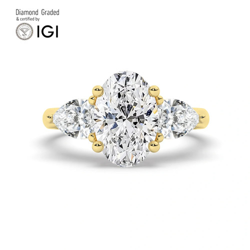 Oval diamond trilogy - oval, 14k