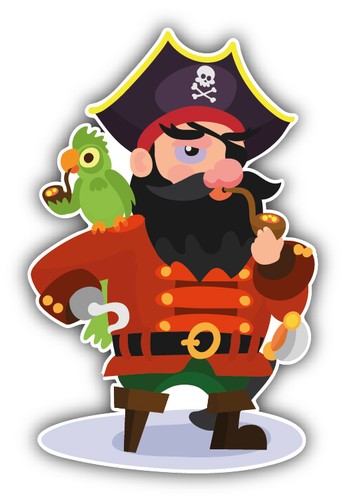Cartoon old pirate car bumper - cartoon,