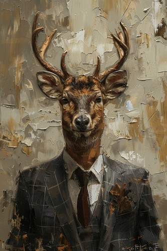 Stag suit canvas picture - in,