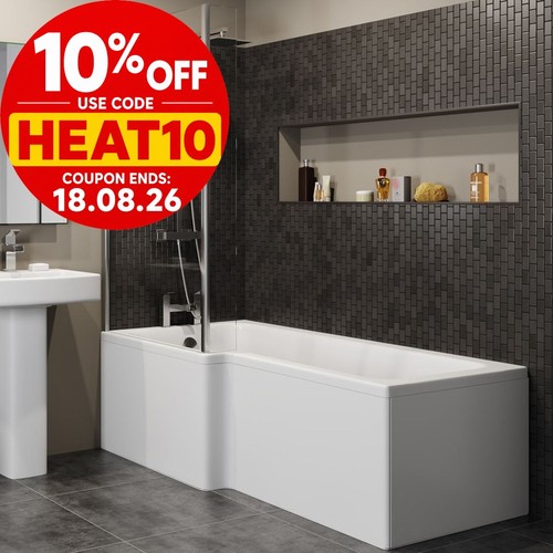 Shaped shower bath rh - l,