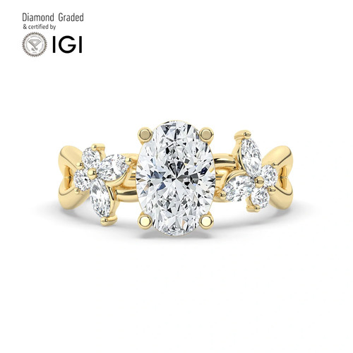 Oval diamond engagement ring - diamond,