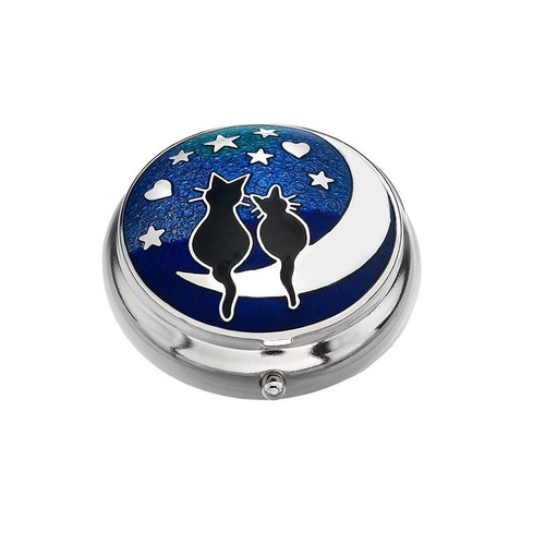 Black cat moon design enamel - cat,