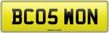 WINNER WINS REGISTRATION BC05 WON NUMBER PLATE BECAUSE RACE POWER V6 V8 V10 FAST