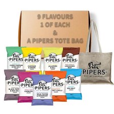 Pipers Christmas Selection Box Gift Bundle 40g Bags with Pipers Tote Bag