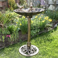 Large garden bronze bird bath - bronze,