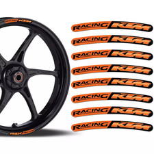 KTM Ready to Race 3D Gel Wheel Rim Sticker Decals Set Orange & Black