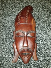 Wooden African Face Mask Hand