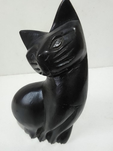 Black cat wooden - black,