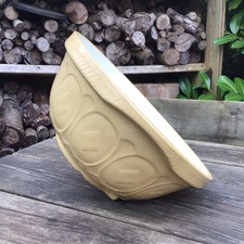 Old Vintage Retro Yellow Ware Ceramic 12.75” T G Green Gripstand Mixing Bowl