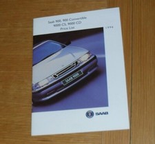 Saab Price Guide 1996 900 Convertible 9000 CS 9000 CD Turbo V6 Aero Griffin