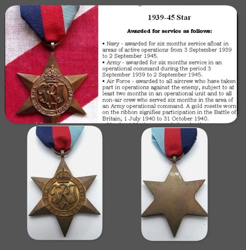 Ww2 1939 1945 star full - star, size