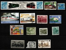 Train stamps thematics - train,