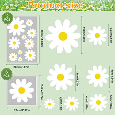 Wheelie Bin Stickers Flowers, 8 Sheets Daisy Dustbin Sticker Self Adhesive Flow