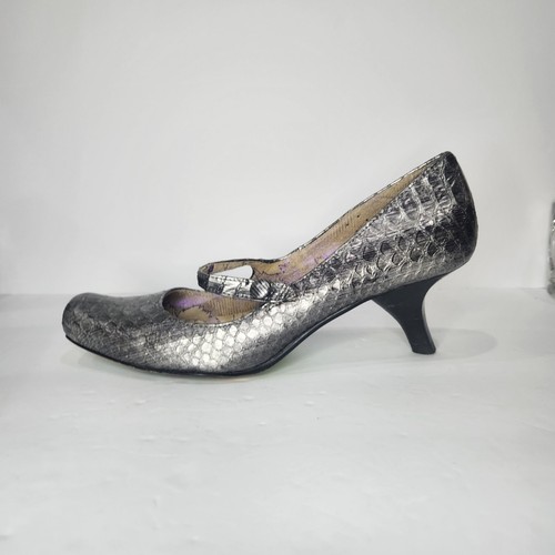 Silver snakeskin print heels - snakeskin,