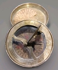 Original 18th Century Brass Pocket Sundial/ Compass Circa 1770-80.