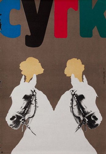 Twin white horses cyrk - cyrk, circus