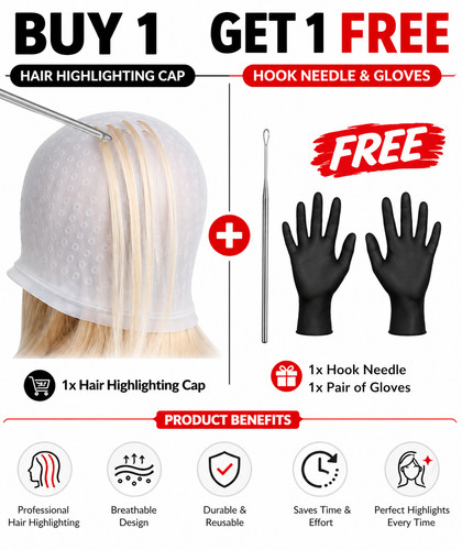 Hair highlighting dye - highlighting, cap