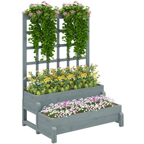 Outsunny tier wooden raised - 2-tier,