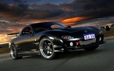Painting Style Wallpaper Poster Peelable Mazda RX-7 3rd FD3S Black MRX7-007W2