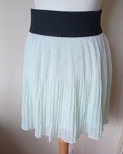Zara Chiffon Pleat Pale Green Mini Skirt Size XS Elastic Waist