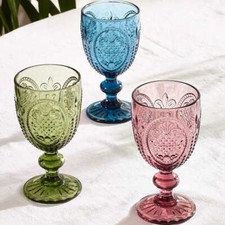 GLASS GOBLETS COLOURED DESSERT