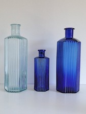 Antique glass poison bottles - antique,