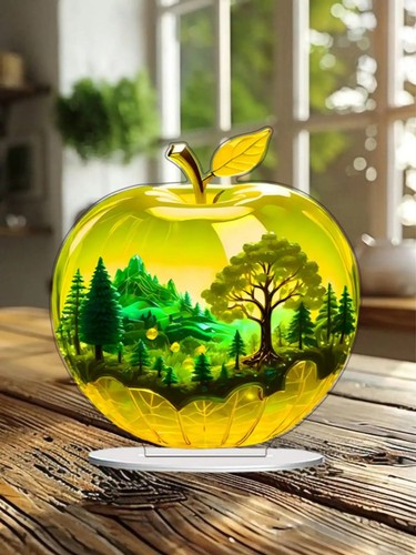 Crystal apple figurine glass - apple,