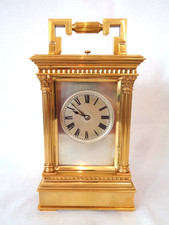 CARRIAGE CLOCK RICHARD & CIE GILDED STRIKING REPEATER ANTIQUE FULLY WORKING