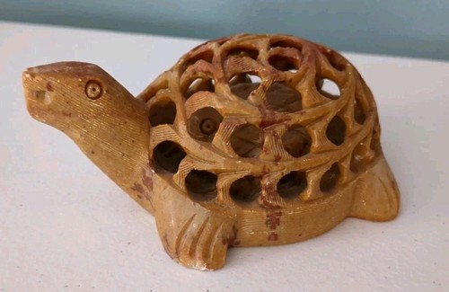 Carved soapstone turtle - soapstone,