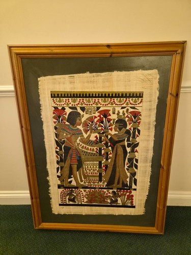 Framed egyptian papyrus - egyptian,