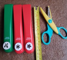 3 Baker Ross Heavy Duty Craft Art Punches & Crimp Scissors