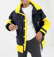 TOMMY HILFIGER Colourblock Sailing Jacket Navy & Yellow Water Repellent BNWT