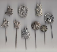 Vintage ALSATIAN GERMAN SHEPHERD pin badge 1960s brooch Police Dog Club