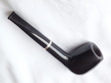 Stanwell, a gorgeous black billiard style 9mm filter pipe with a silver collar