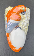 Vintage wall pocket vase parrot egg lustre glaze