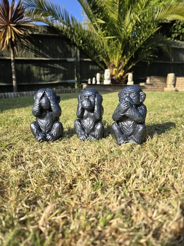 Stone garden wise monkeys - garden, 3